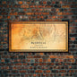 Nashville Map Print, Framed Canvas Wall Art, Tennessee Street Map Art, Davidson City Street Road Map Wall Decor