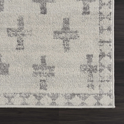 Tigris Swiss Cross Ivory & Gray 2322 Area Rug